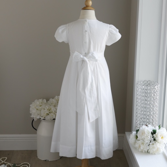 Strasburg Dress White Embroidery Pearls Box Pleats Special Occasion Flower Girl - Picture 4 of 4